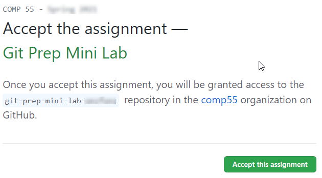accept the classroom assignment screenshot