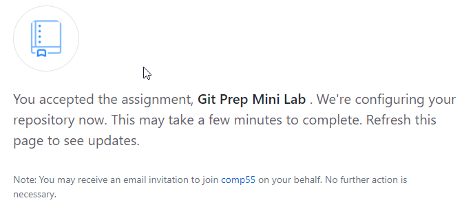 Accepted the assignment wait for refresh